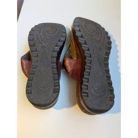 Dansko Embossed Red Leather Priya Thong Sandals 39 - Picture 7 of 8